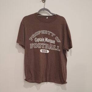Captain Morgan Football Brown Graphic T-Shirt Size Large